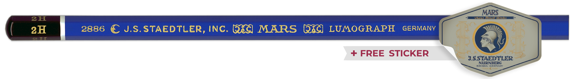 Mars Lumograph 2886 2H + sticker by J.S. Staedtler