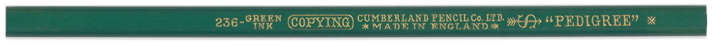 Cumberland Pencil CO. Pedigree 236 vintage copying pencil green