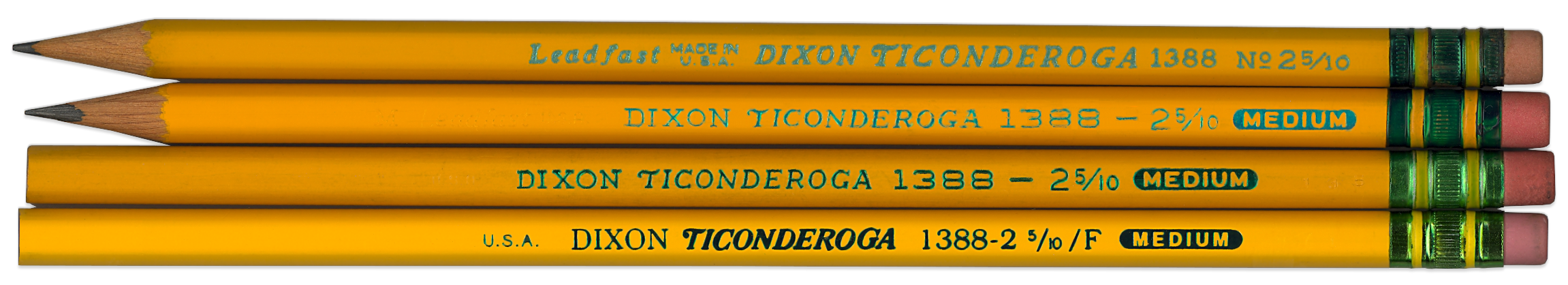 8 DIXON TICONDEROGA PENCILS 2 5/10 MEDIUM NO. 1388 NO BOX
