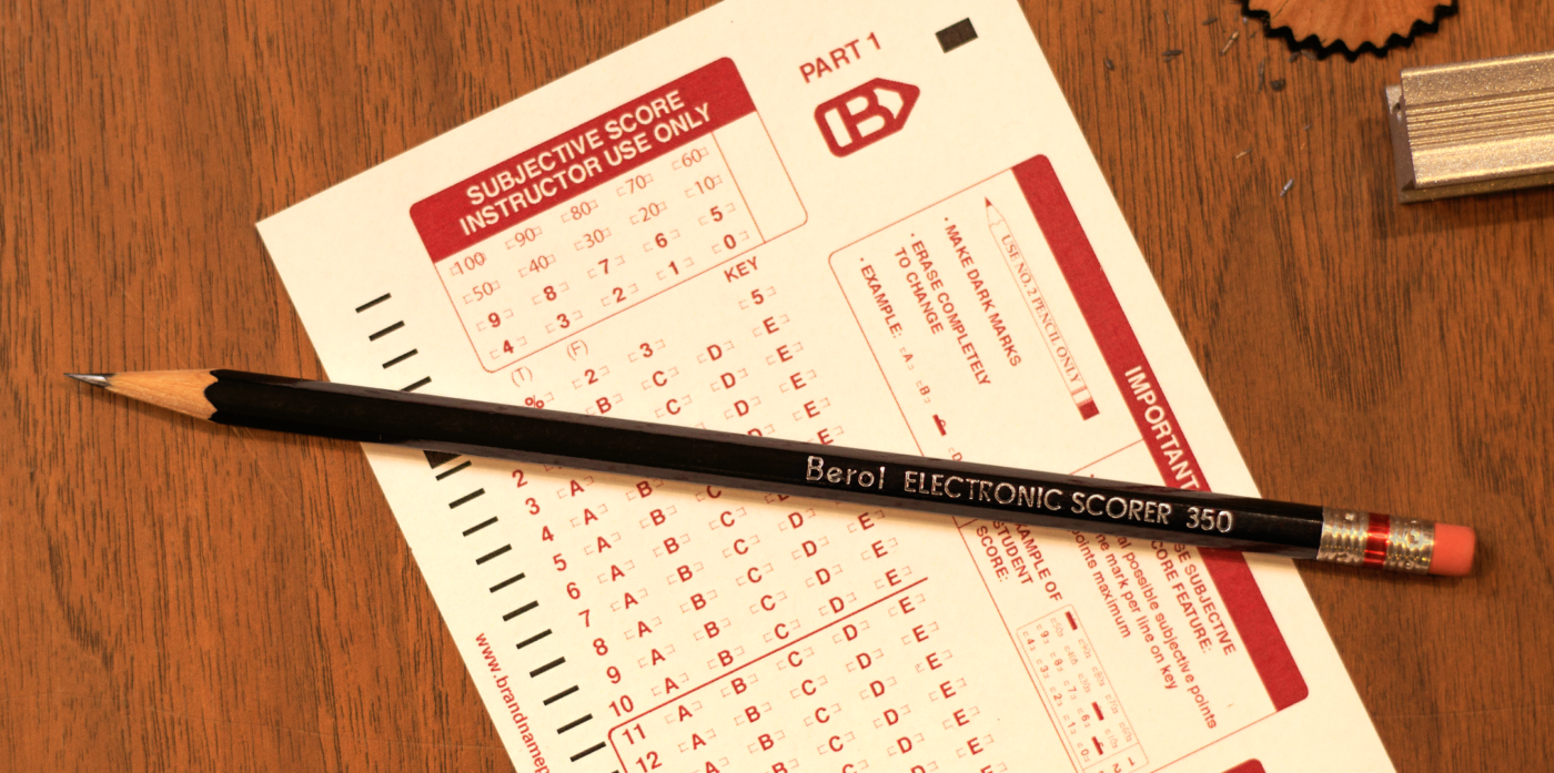 Electronic Scorer Vintage Pencil with Test Scoring Sheet
