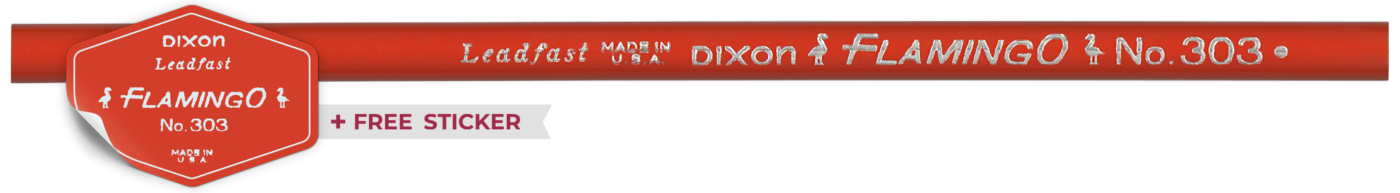 Dixon Flamingo Pencil with sticker