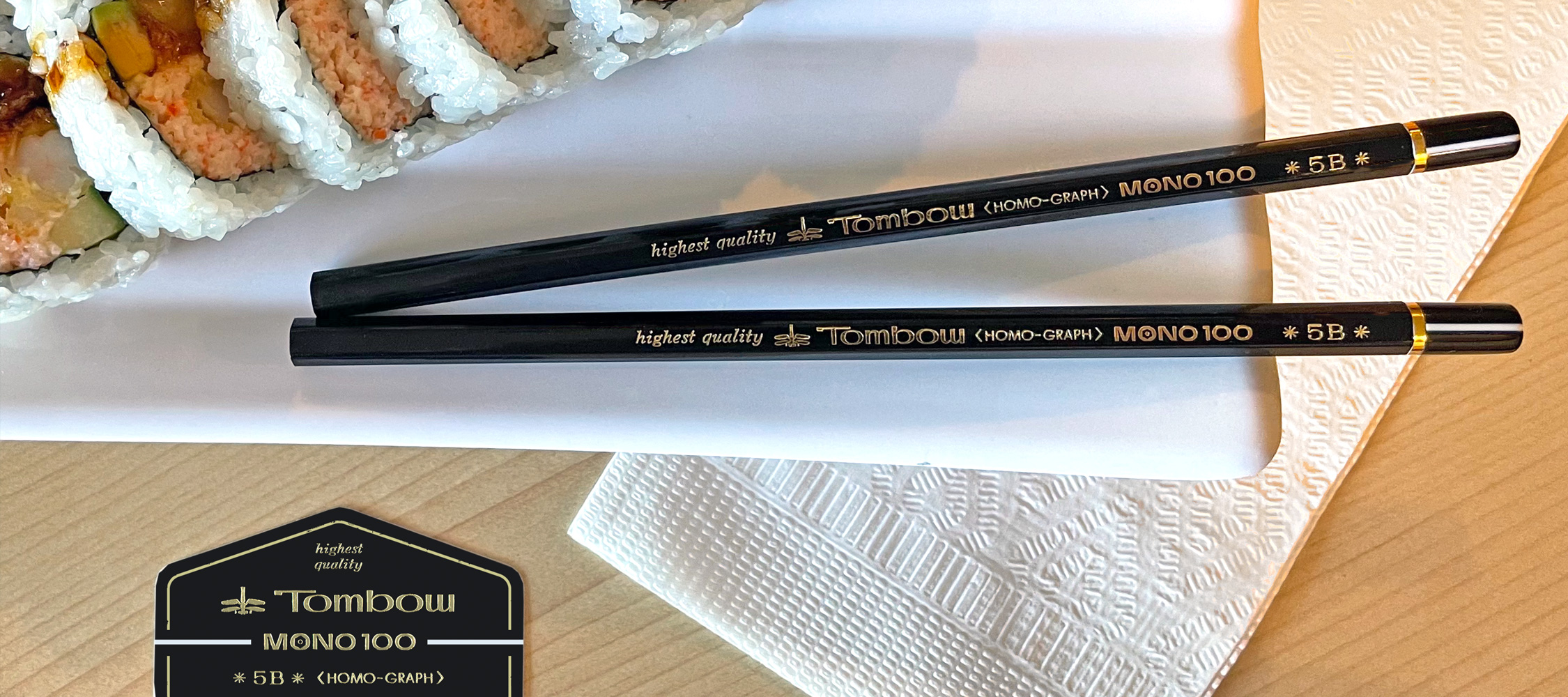 Tombow Mono pencils with Japaense sushi