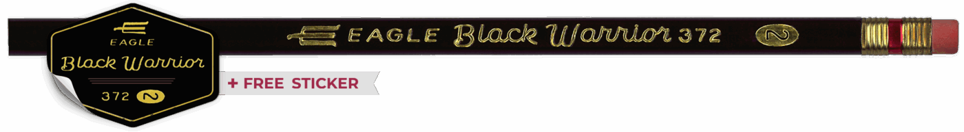 Eagle Black Warrior 372 Pencil with Sticker