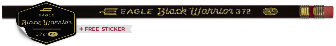Eagle Black Warrior 372 Pencil with Sticker