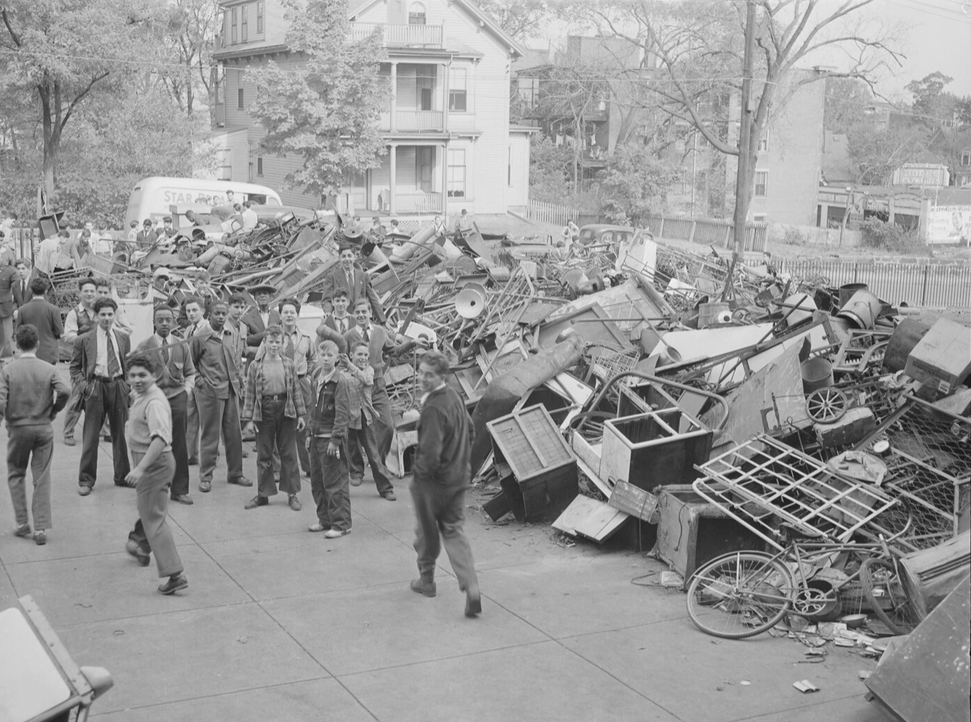 A scrap metal drive at Roxbury Memorial High School (Roxbury, Massachusetts)