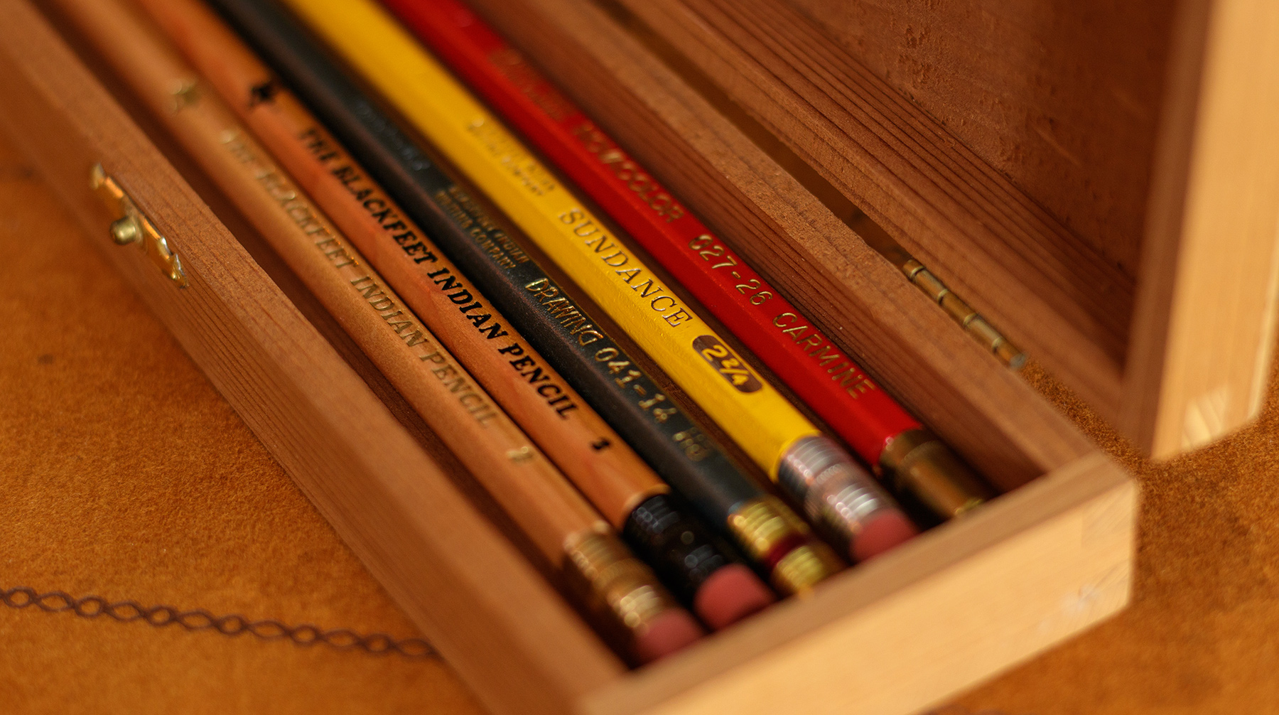 Blackfeet Indian pencil set in box