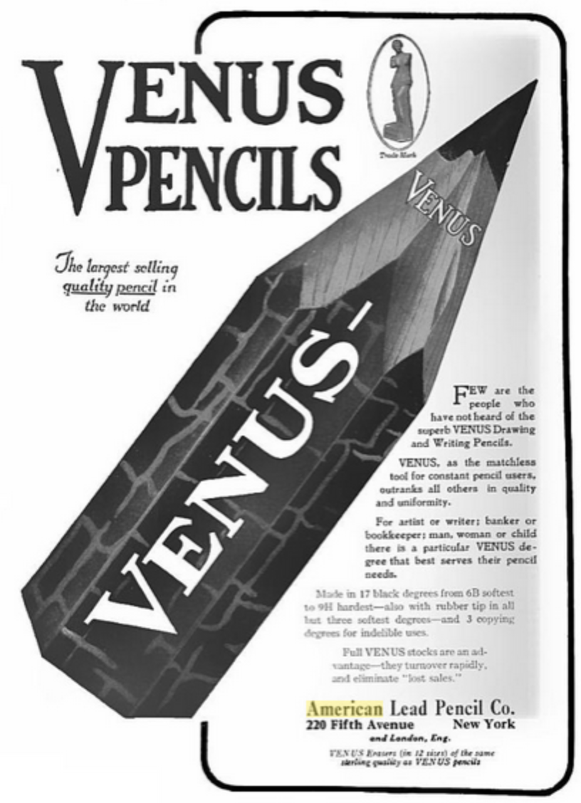 vintage Venus pencil ad