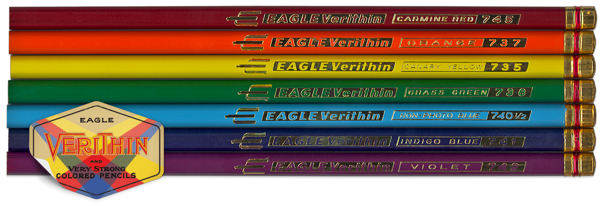 Eagle Verithin Art Set 796 Colored Pencils With Case Sharpened